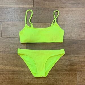 Neon Yellow Bikini Set Size M